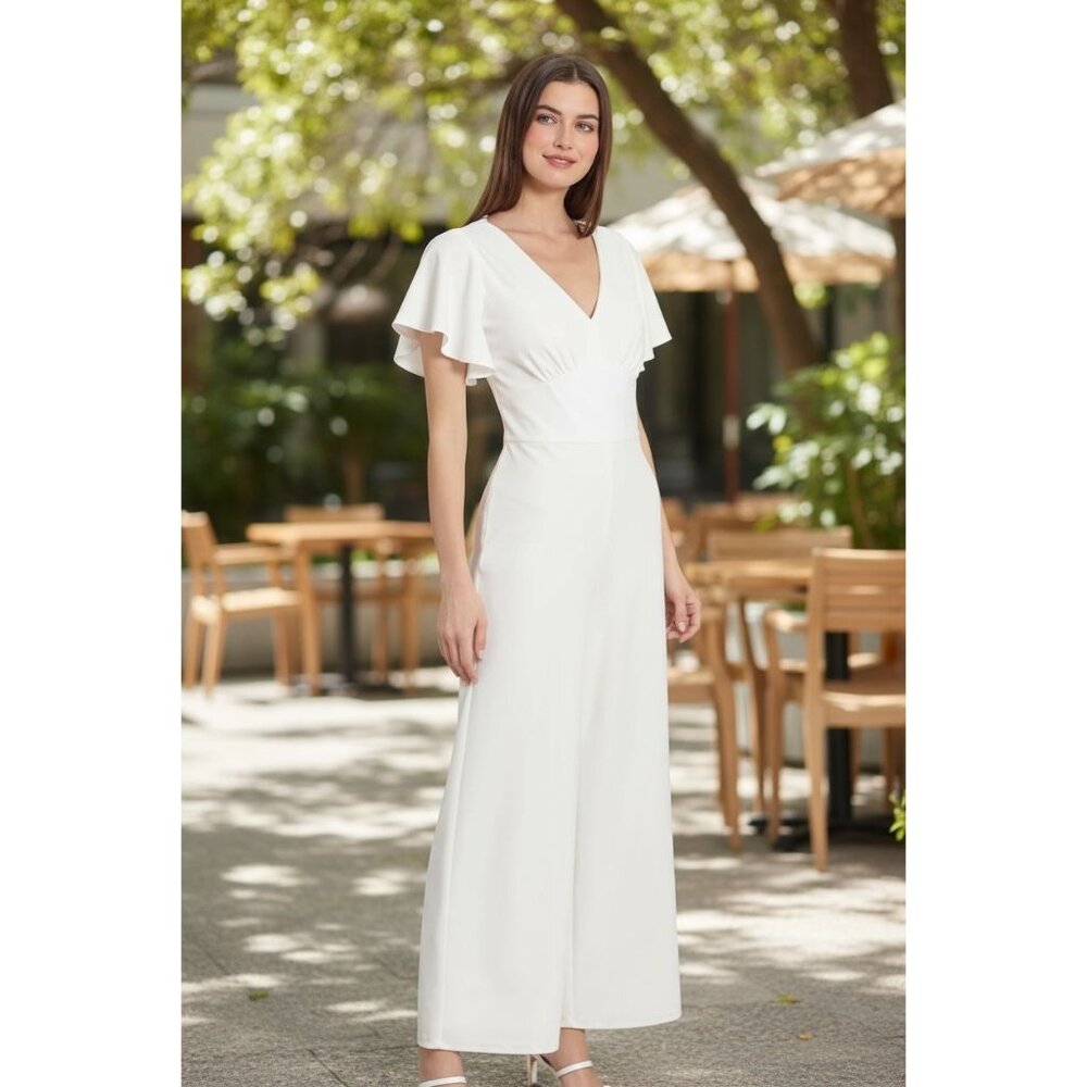 MAGGY LONDON Women Ivory Jumpsuit 18W